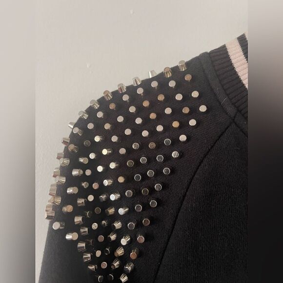 New! Victorias Secret Pink STUDDED Bomber Varsity Jacket - Picture 4 of 7